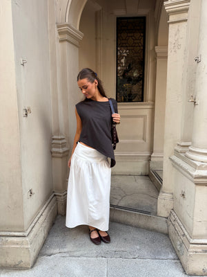 Sille Maxi Peplum Skirt - White