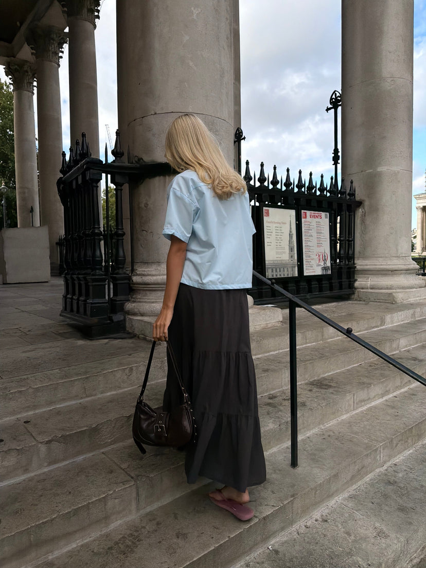 Kira Flowy Maxi Skirt - Liquorice Brown