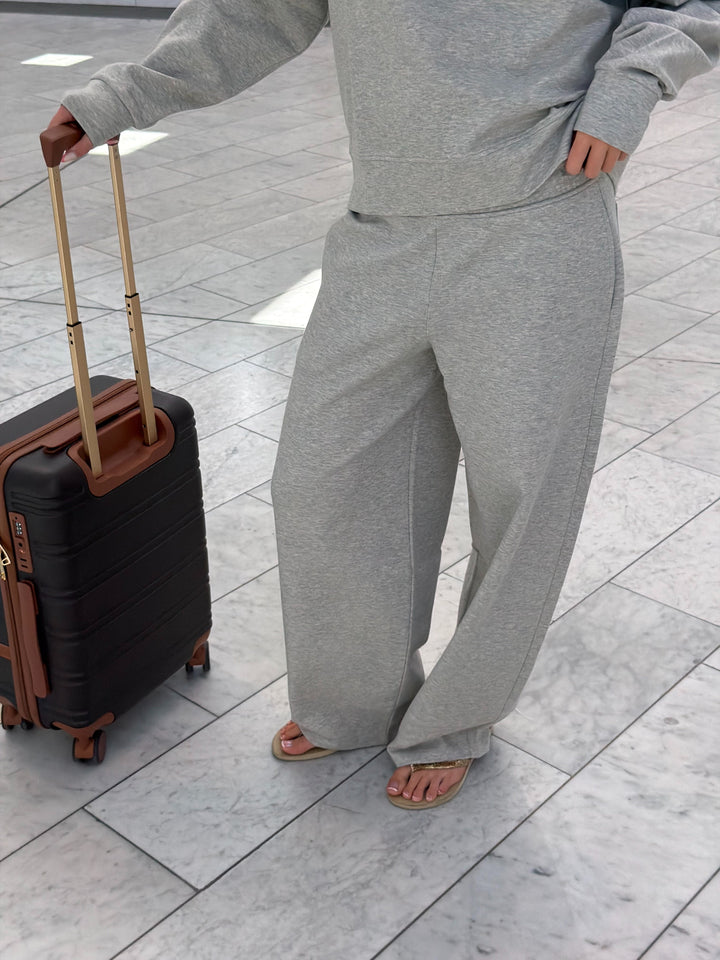 Emma Pocket Pants - Light Grey Melange