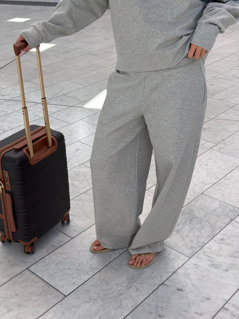 Emma Pocket Pants - Light Grey Melange