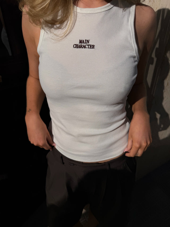 Malou Tank Top - White/Main Character