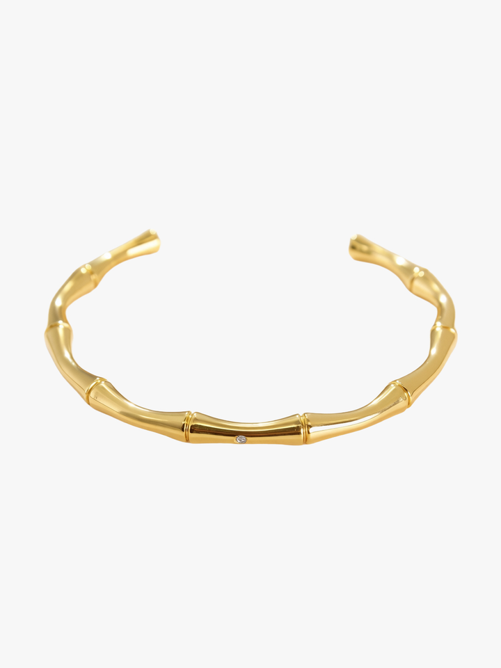 Mona Bamboo Bangle - Gold Plated
