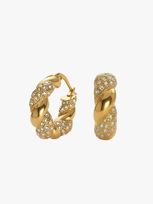Elna Swirl Stone Earrings - Gold Plated