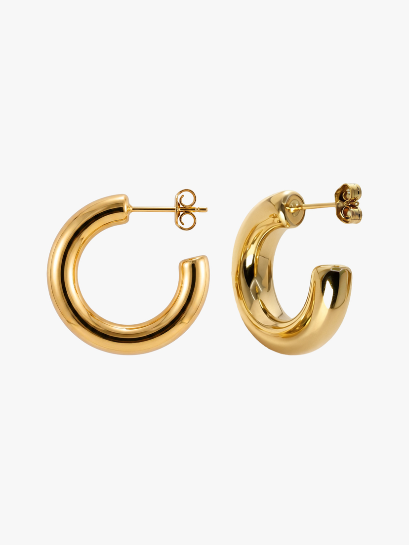 Eve Large Hoop Earrings - Gold Plated