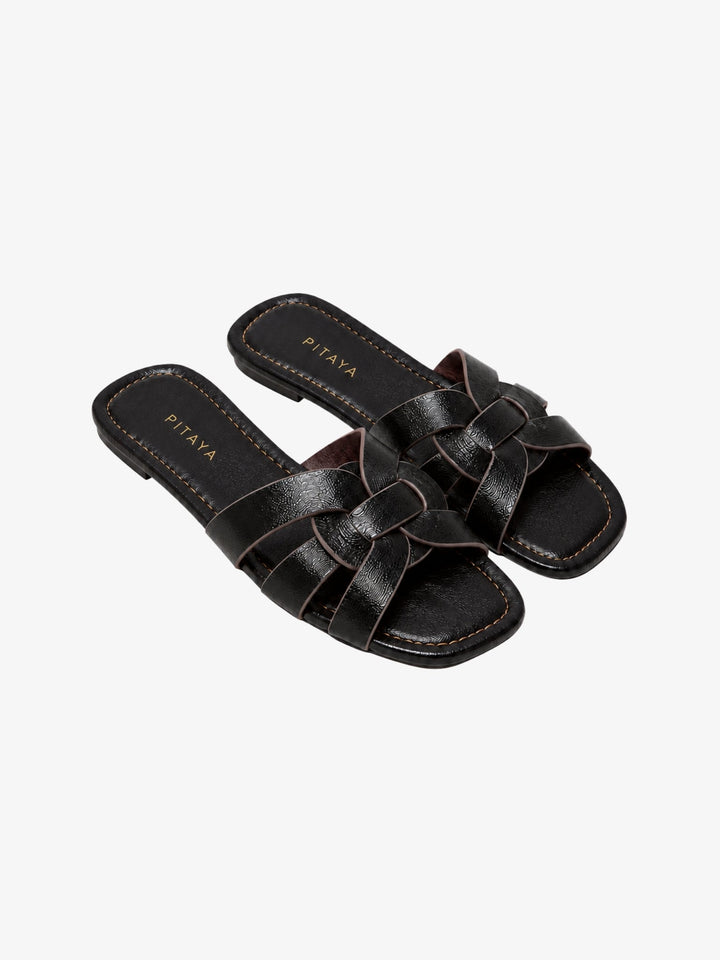 Elly Strap Flats - Dark Brown