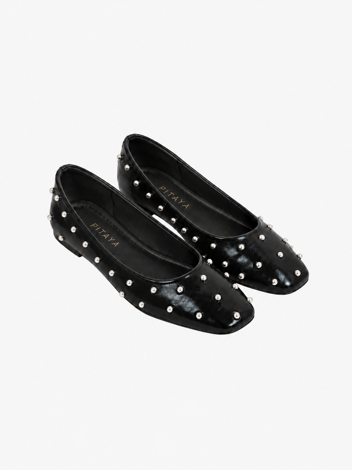 Emma Stud Ballerina - Black