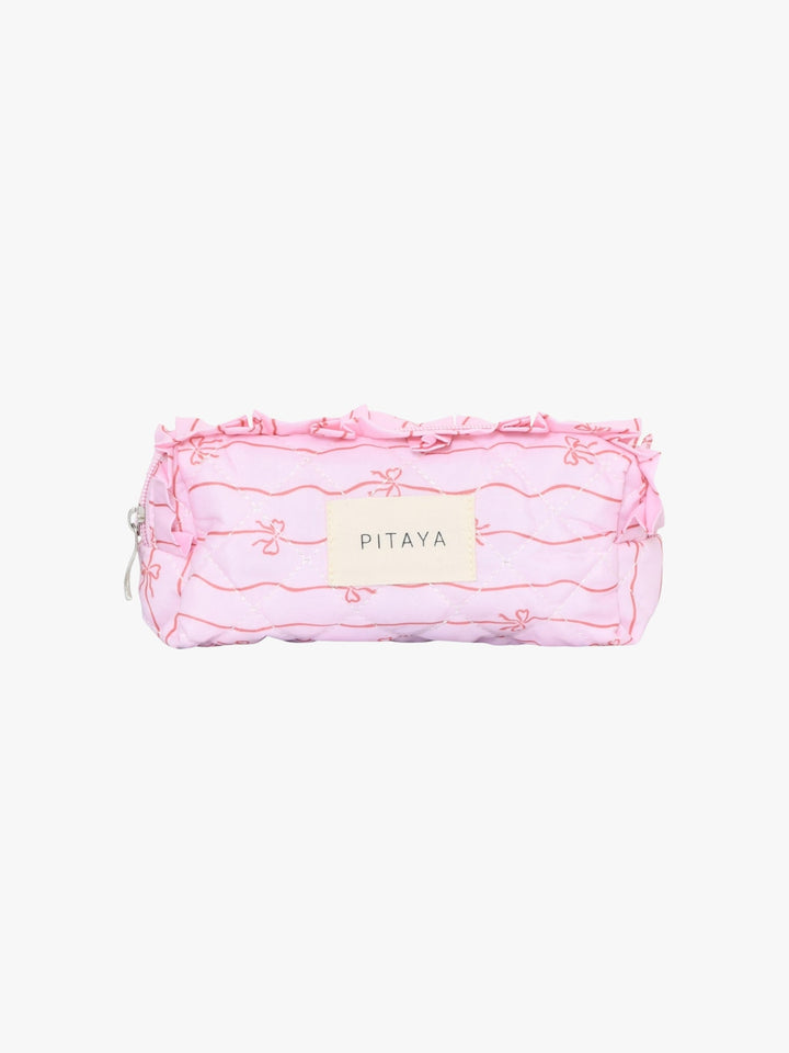 Frill Makeup Bag Small - Pink/Red Bows