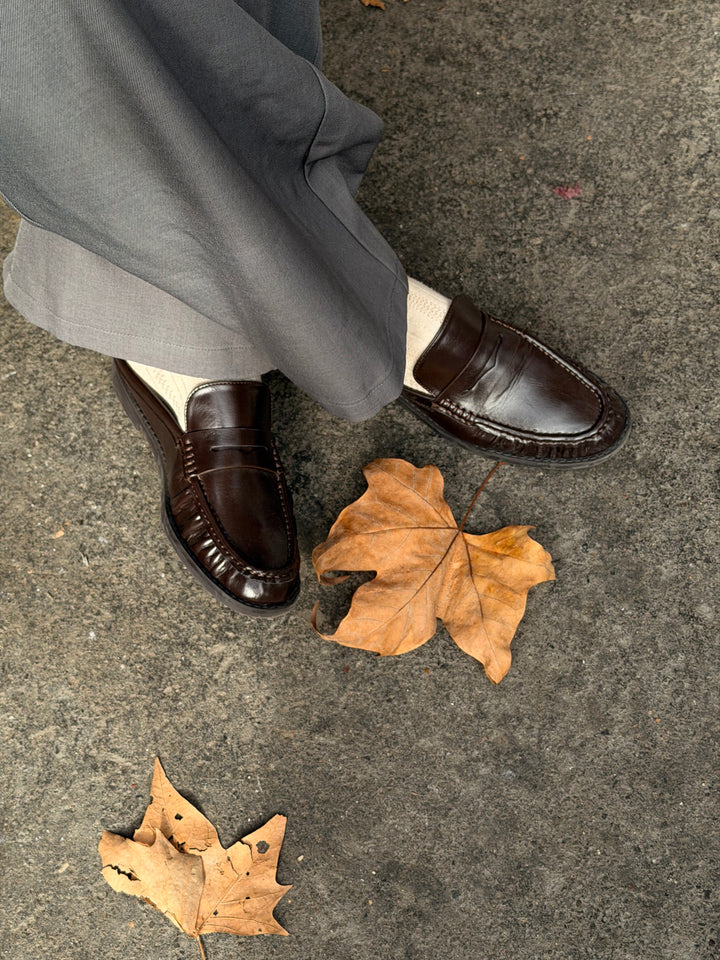 Melinda Mule Loafers - Shiny Dark Brown