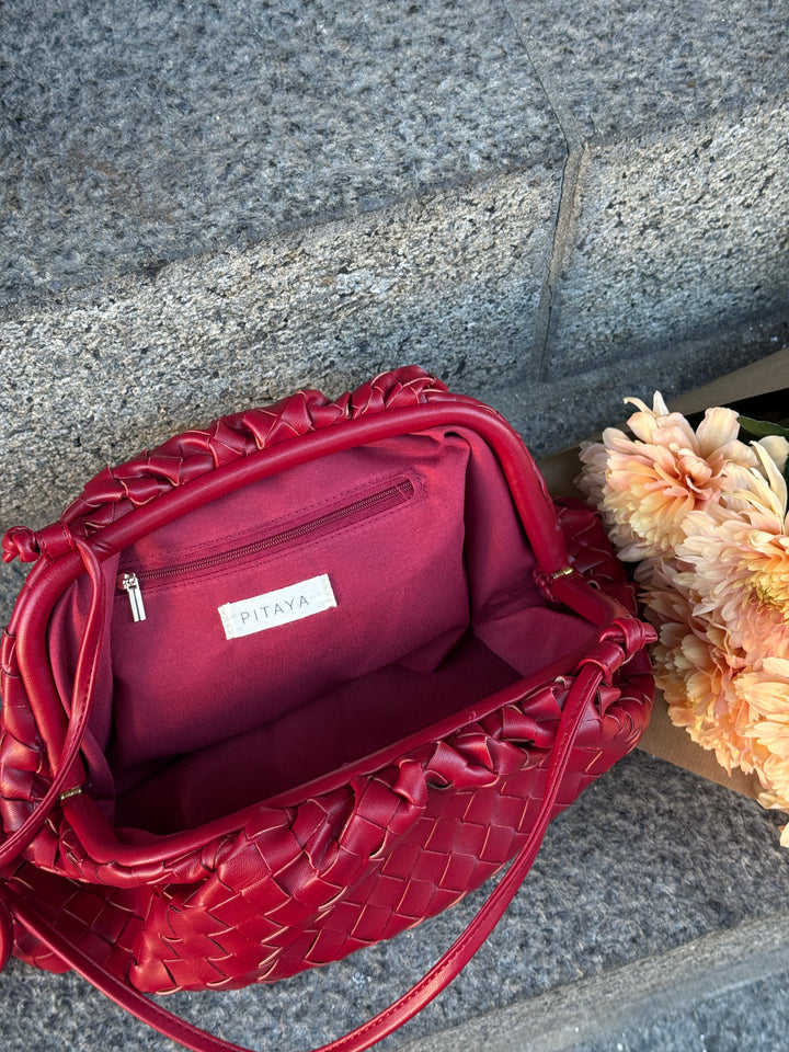 Aya Large Clutch - Deep Red