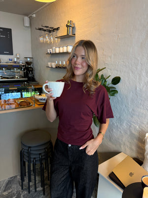 Klara Waisted Top - Burgundy