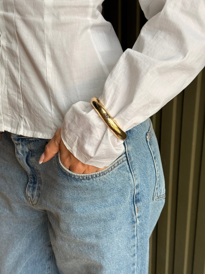 Fiona Chunky Bangle Bracelet - Gold Plated