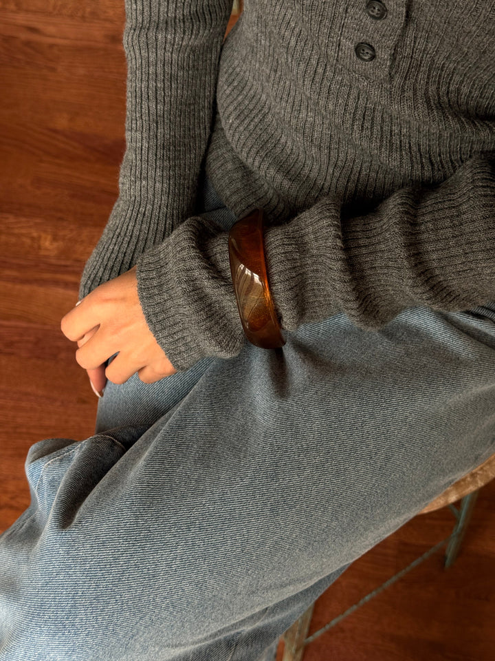 Sigga Horn Bangle Bracelet - Light Brown
