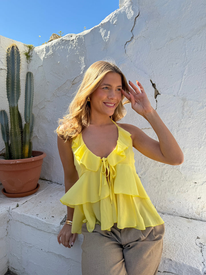 Merle Frill Singlet - Vibrant Yellow