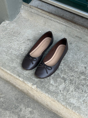Dora Bow Ballerina - Dark Brown