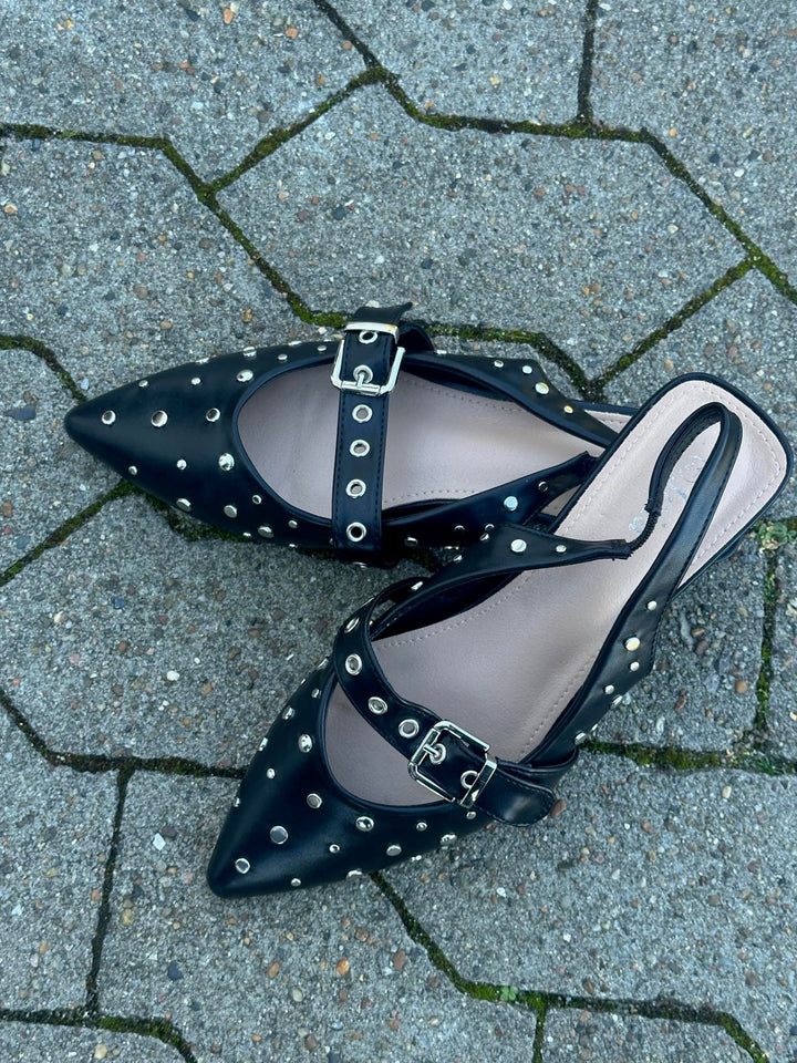 Vilma buckled ballerina - Black