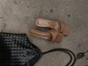 Lea Slip On Kitten Heels - Brown