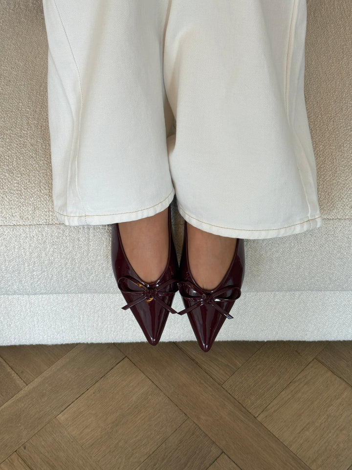 Patricia Slingback Bow Ballerina - Shiny Plum