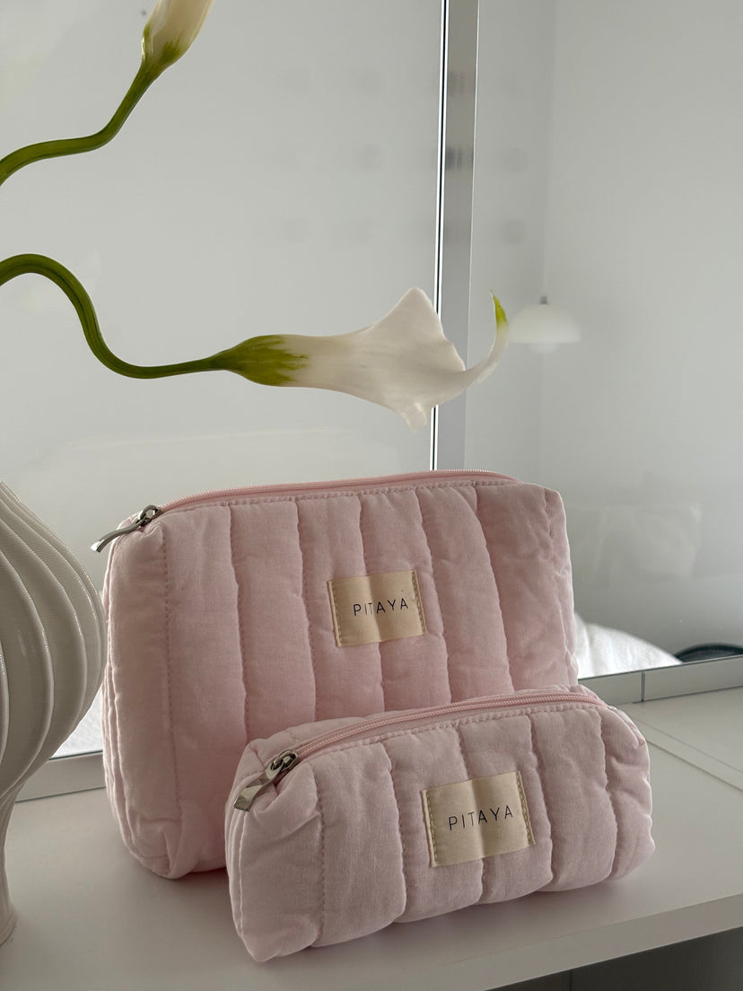Small Triangle Makeup Bag - Light Pink