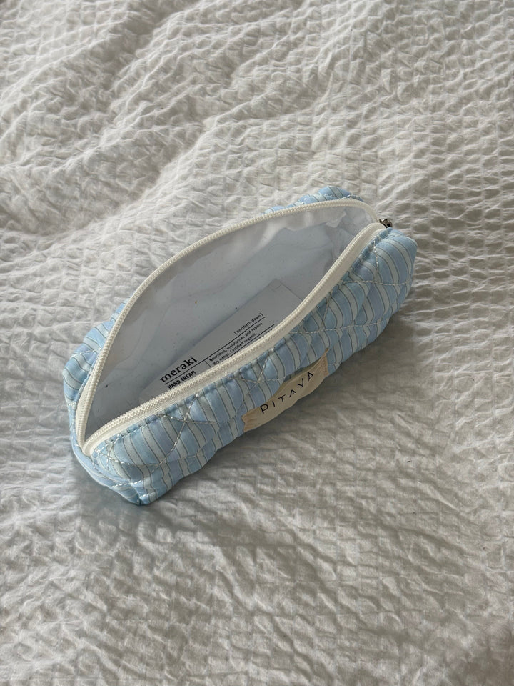 Small Makeup Bag - Blue Stripe