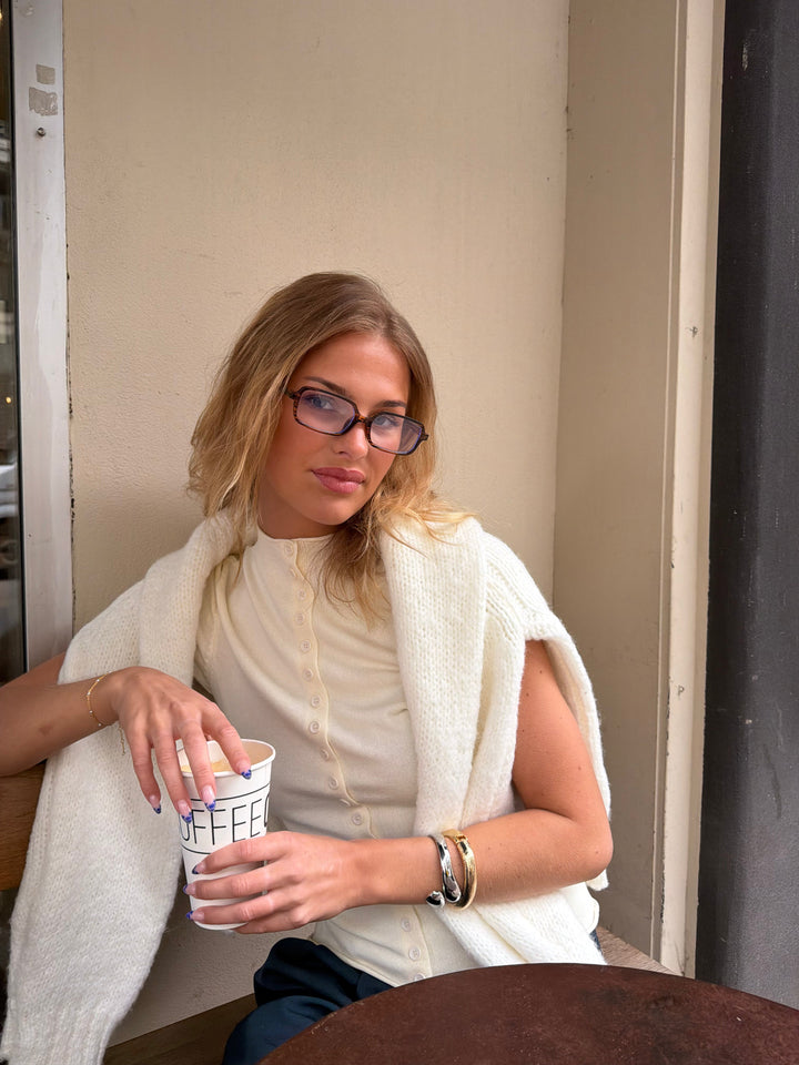 Lucia Square Glasses - Yellow/Zebra