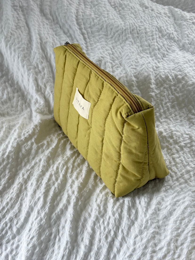 Medium Triangle Makeup Bag - Avocado