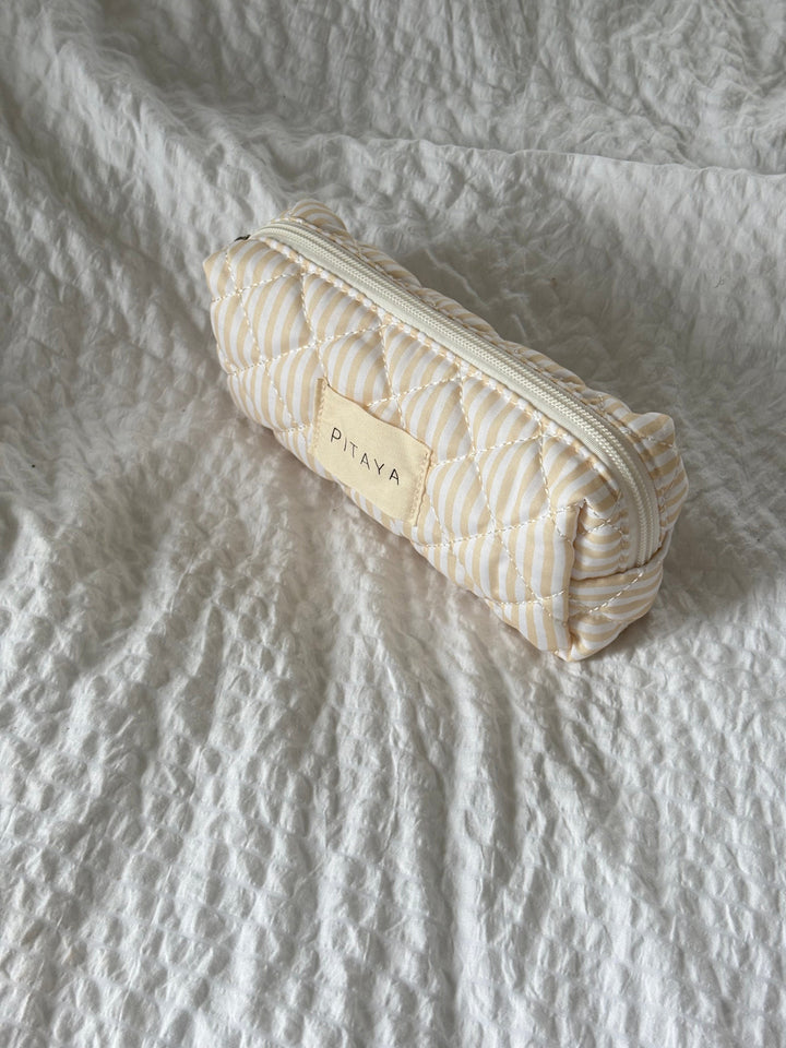 Small Makeup Bag - Yellow Stripe