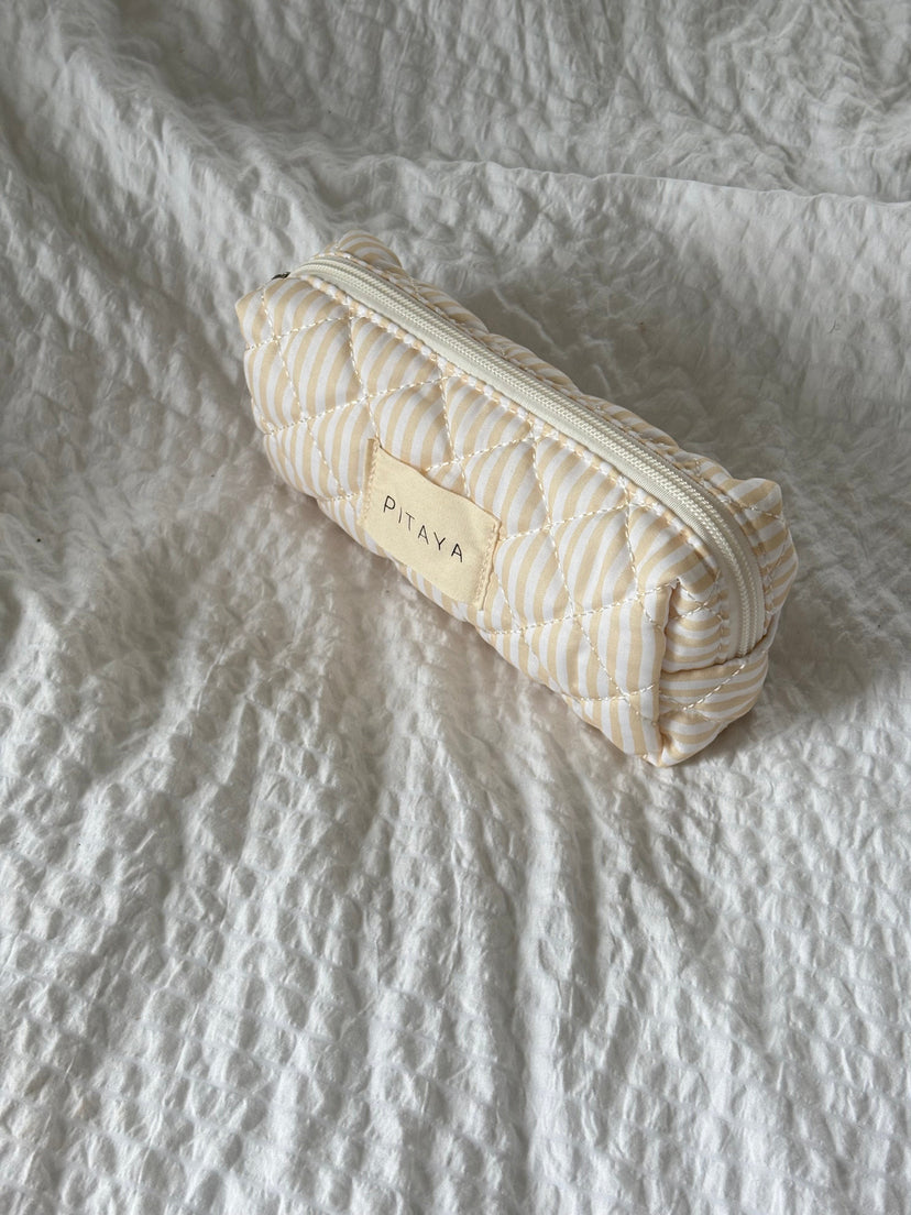 Small Makeup Bag - Yellow Stripe