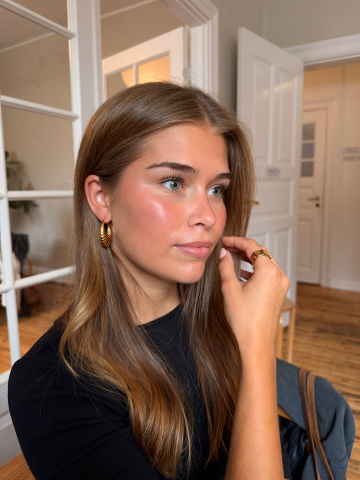 Sira Stroke Earrings - Gold Plated