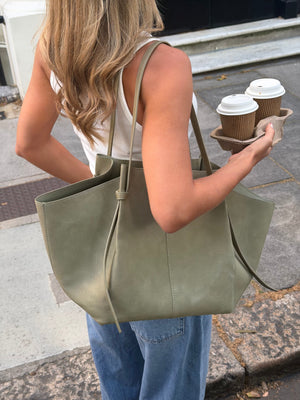 Andrea Strap Bag - Faux Suede Dusty Green