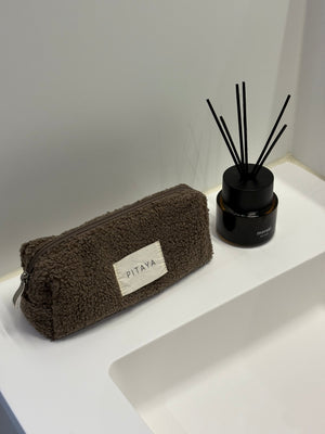 Teddy Makeup Bag Small - Dark Brown