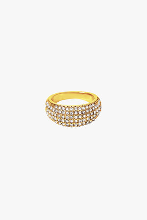 Nola Chunky Stone Ring - Gold Plated
