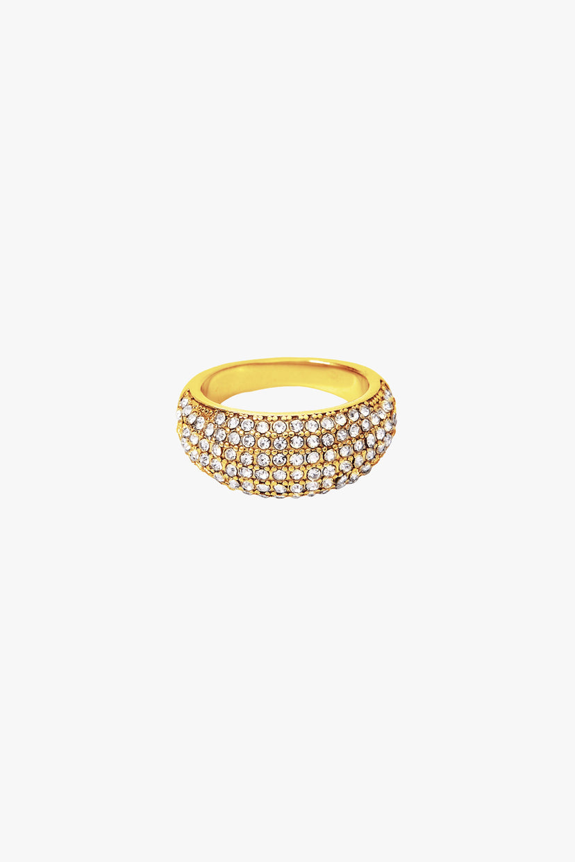Nola Chunky Stone Ring - Gold Plated