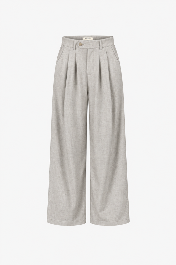 Nora Pants - Light Grey Melange