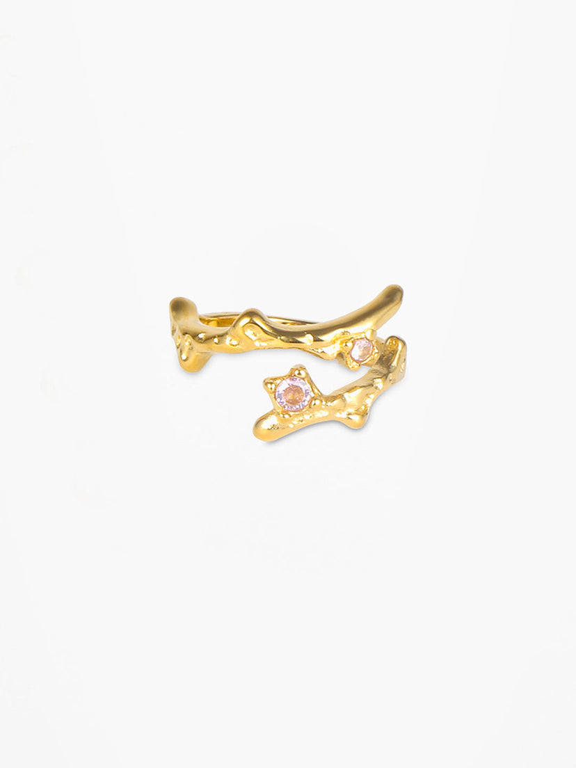Rosa Double Stone Ring - Gold Plated