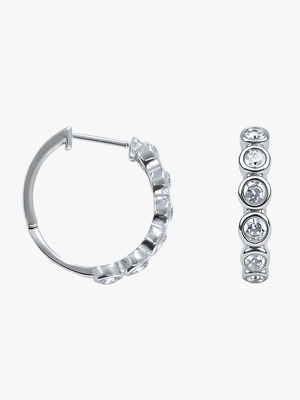Addison Stone Hoop Earrings - Stainless Steel