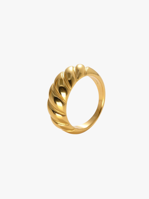 Jennifer Textured Ring - Gold Plated