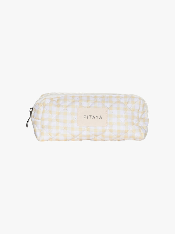 Small Makeup Bag - Yellow Check