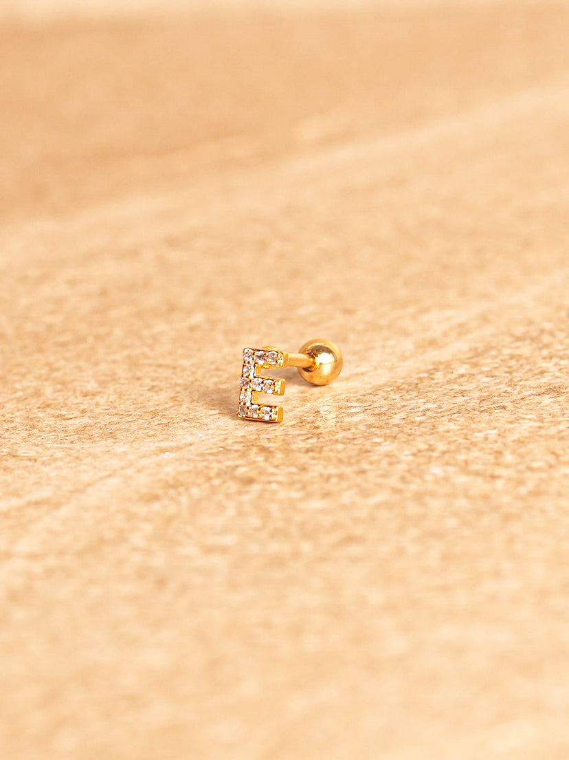 Letter Mini Earrings - Gold Plated