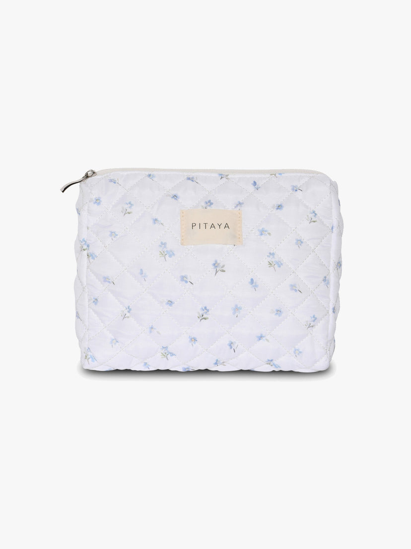 Medium Makeup Bag - White Cute Flower